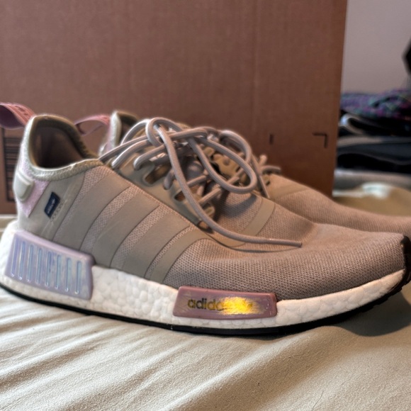 adidas Shoes - Adidas Taupe Sneakers with Iridescent Details